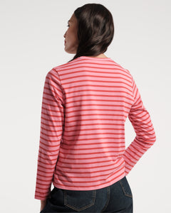 Celine Striped Long Sleeved Top in Red