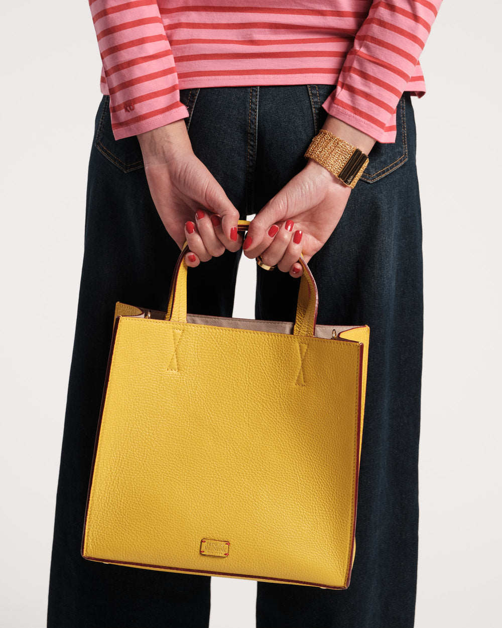 Margo Tote Tumbled Leather - Canary - Frances Valentine