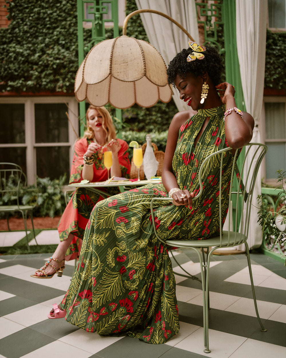 Slim Pleated Maxi Dress - Canopy Green Dresses Frances Valentine