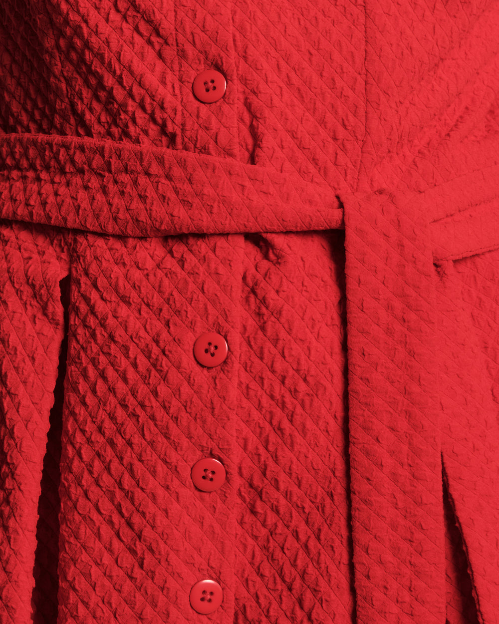 Bellini Dress Waffle Weave Textured Poly Red Frances Valentine