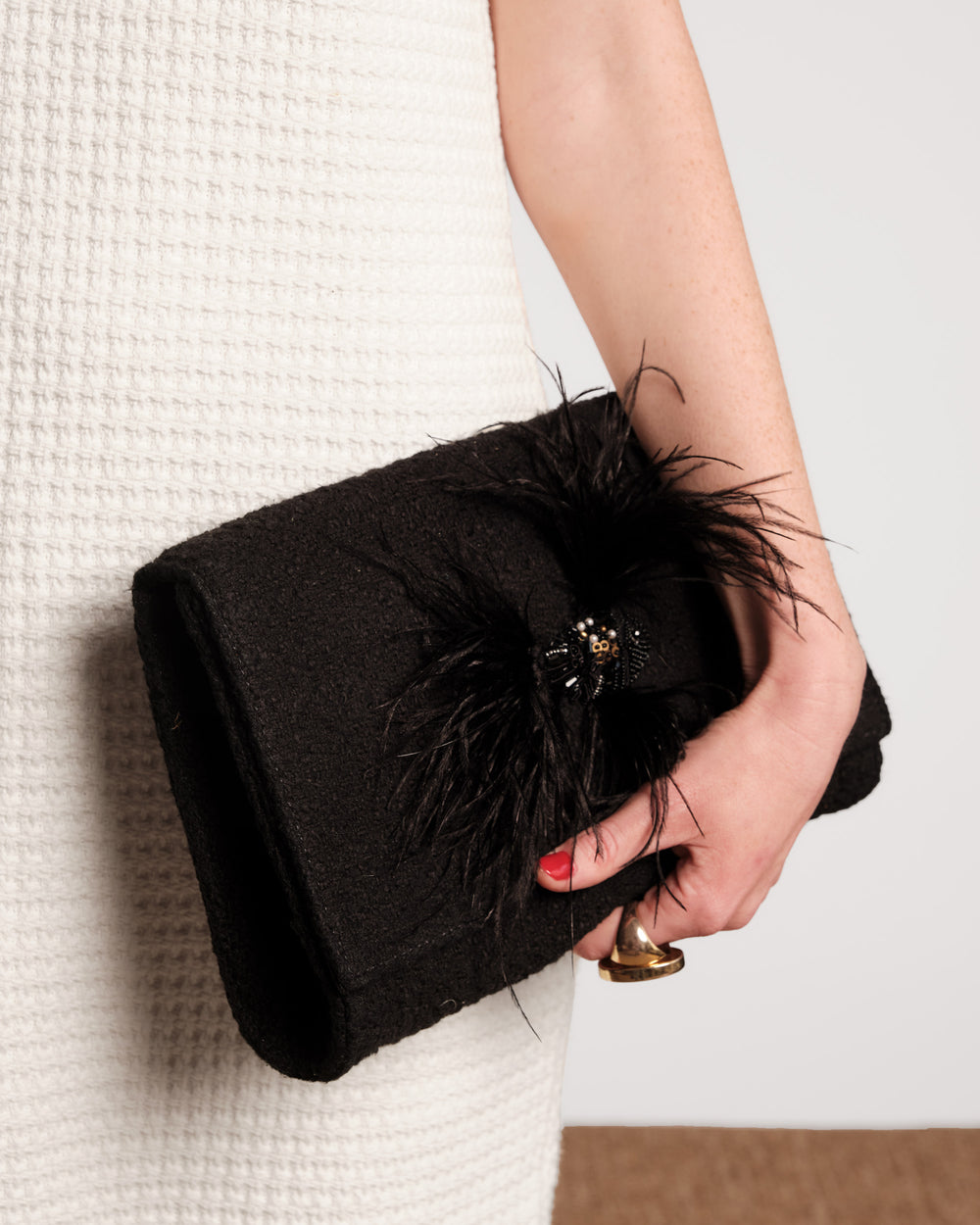 Betta Clutch Fish - Boucle Black Clutch Frances Valentine