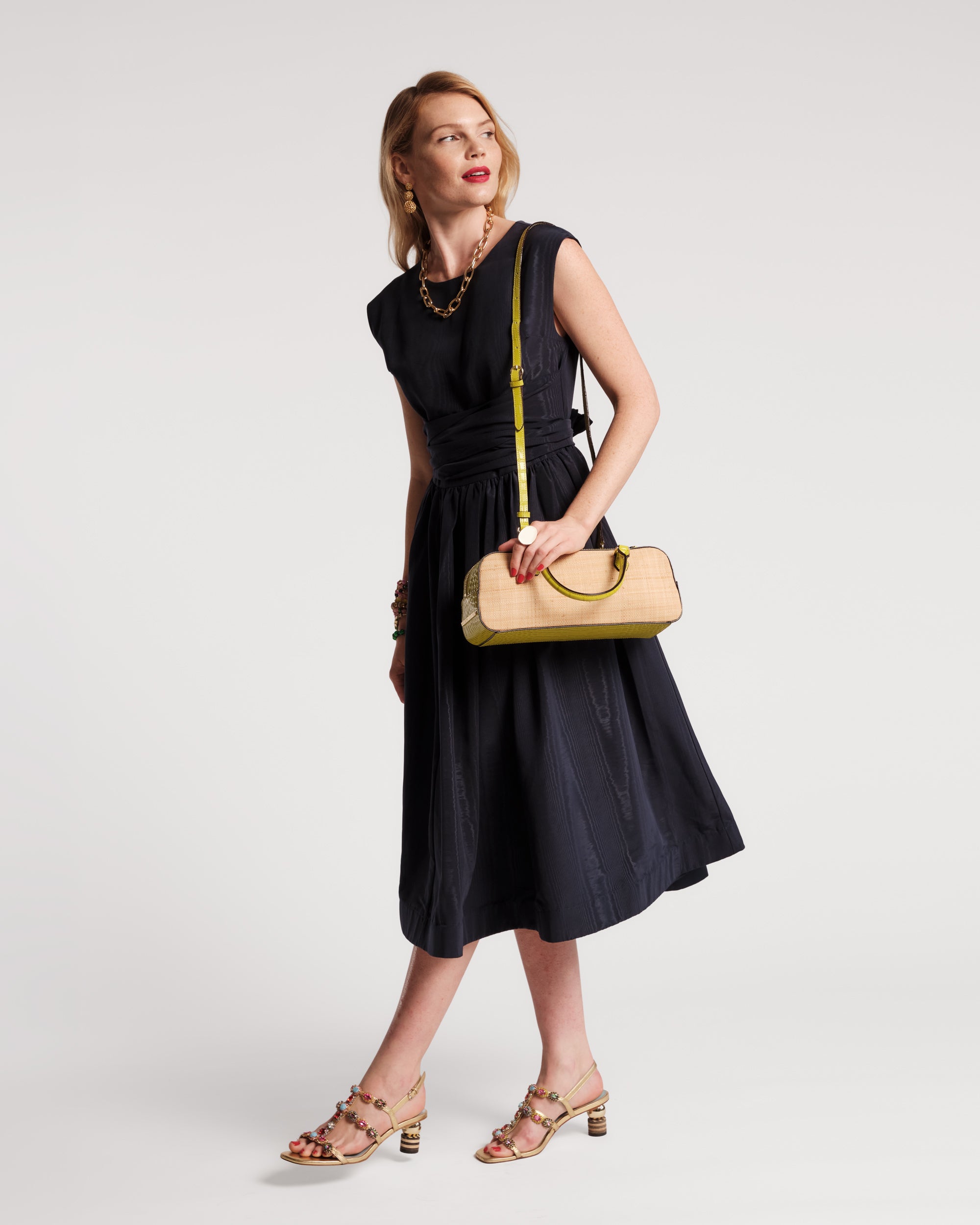E/W Tote Raffia - Natural/Navy – Frances Valentine