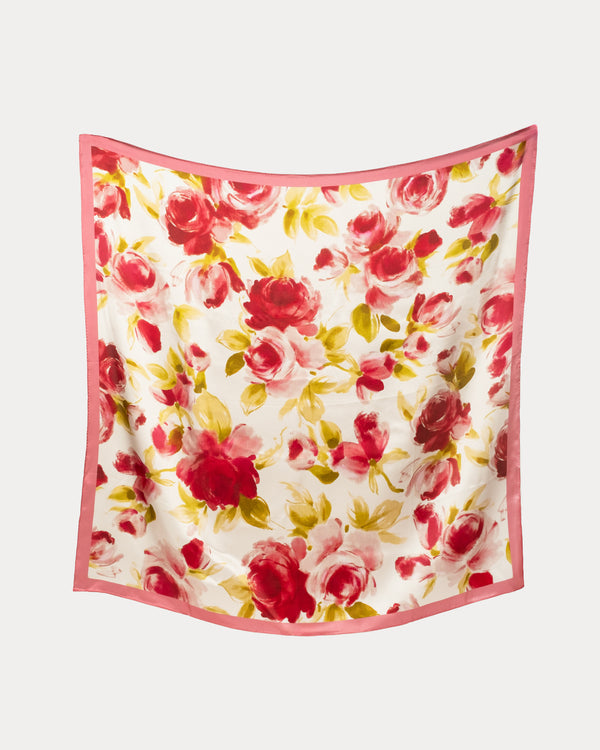 Silk Scarf 36" x 36" English Rose Scarf Frances Valentine