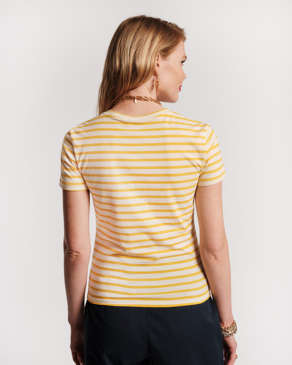 Super Striped Baby Tee - Egg Yolk Frances Valentine