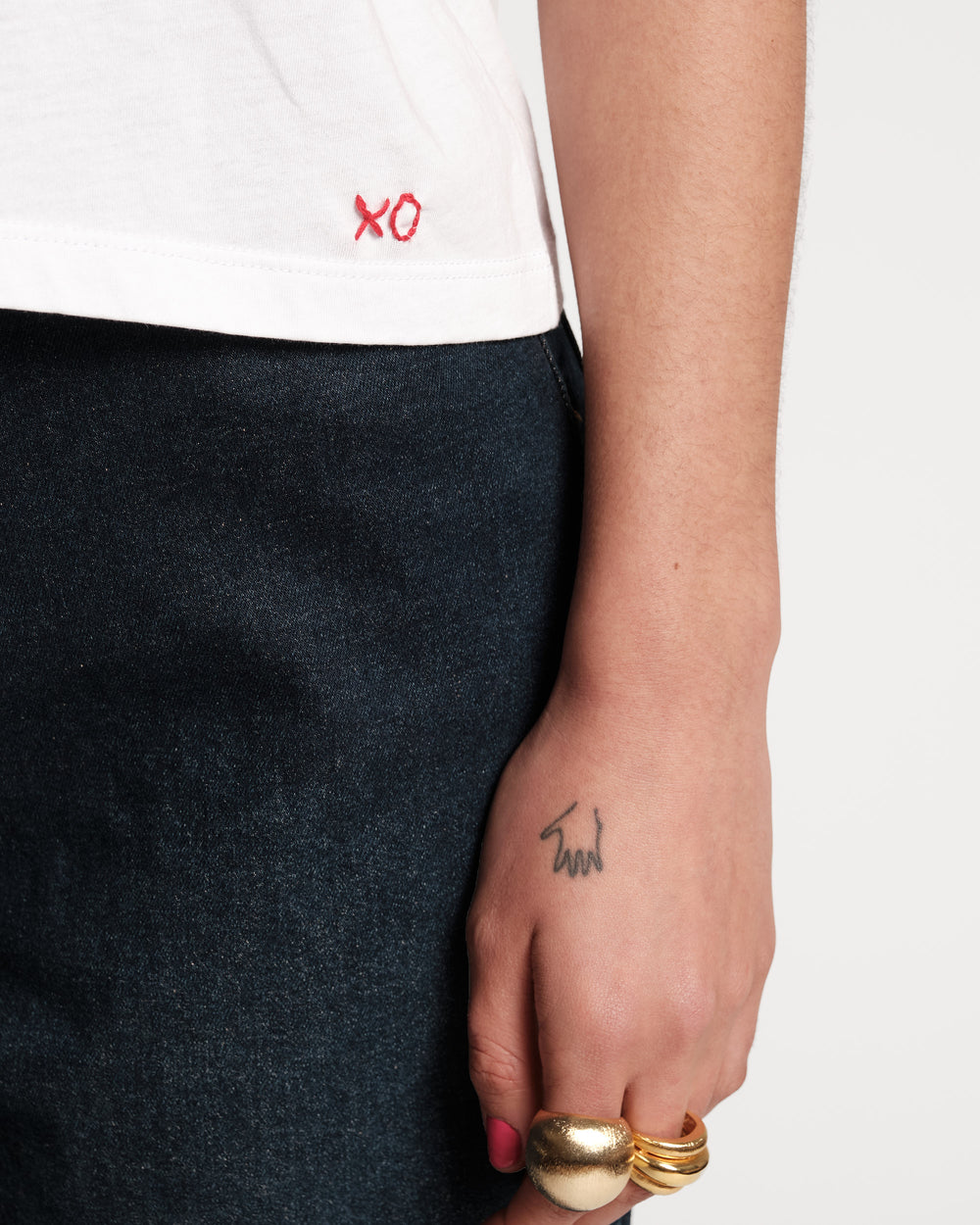 Super Pima Crewneck Tee Shirt - White - Frances Valentine