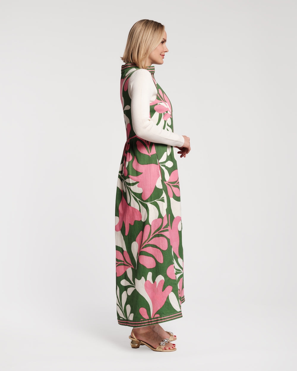 Susie Jacket Modern Palm Cotton Stretch Treetop/Multi Frances Valentine