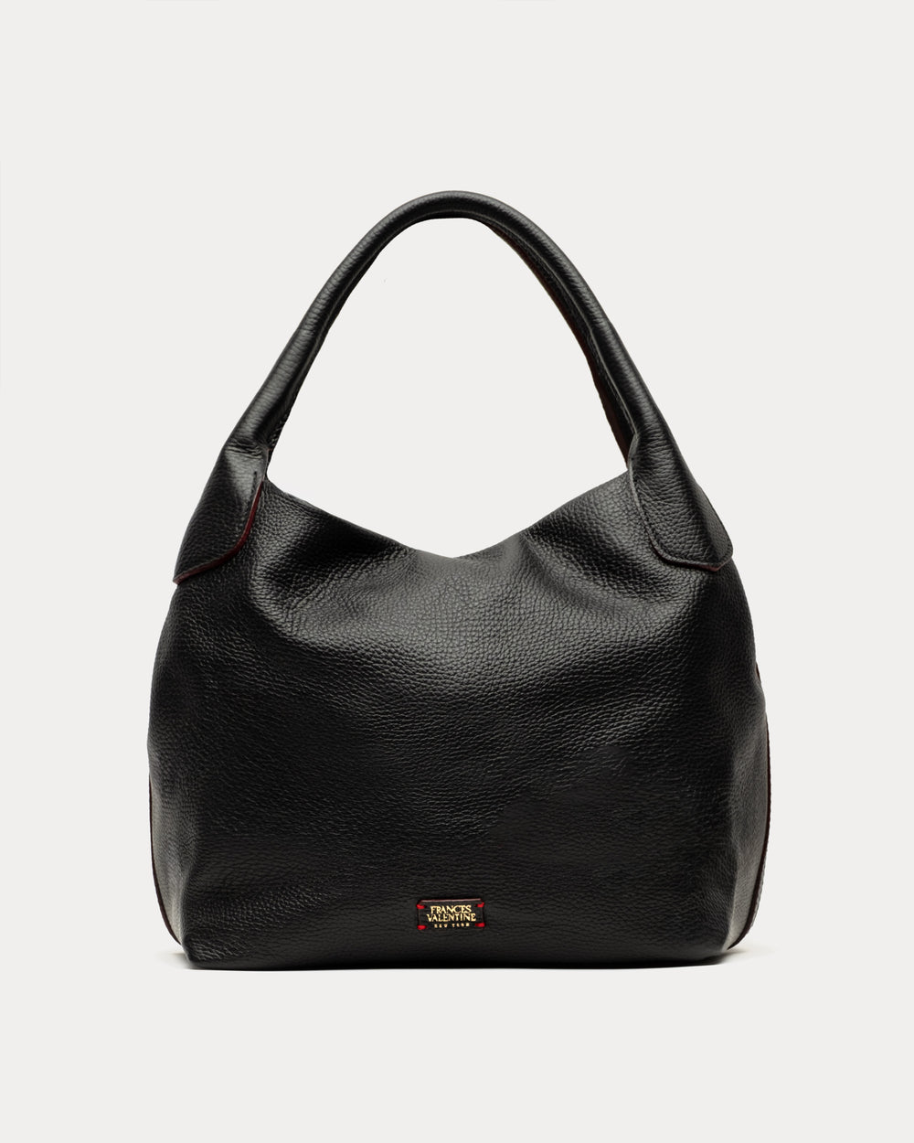 Sweet Pea Tote - Tumbled Leather Black - Frances Valentine