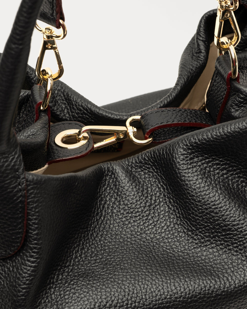 Sweet Pea Tote - Tumbled Leather Black - Frances Valentine