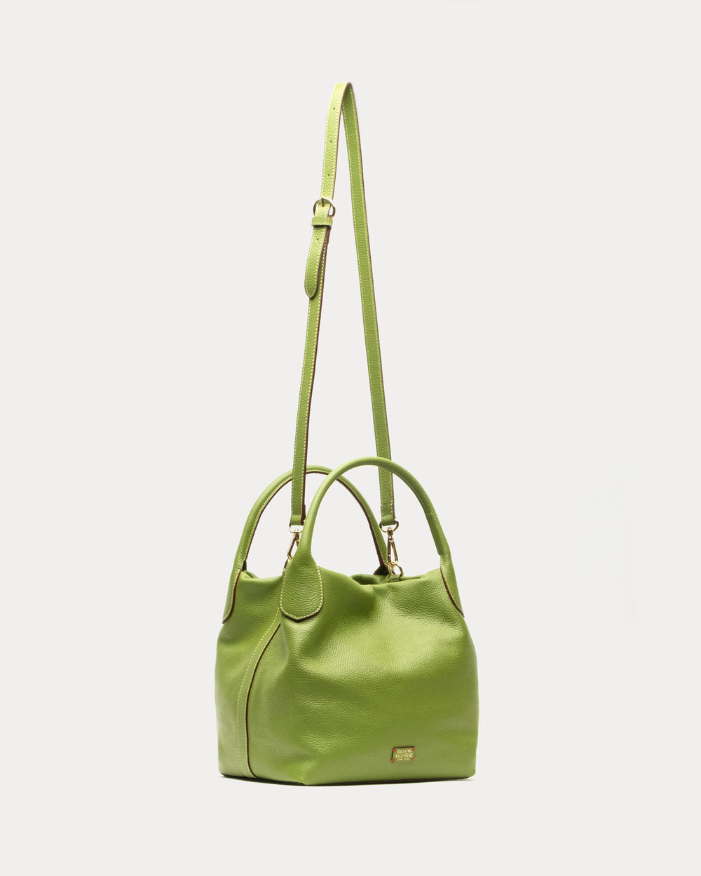 Sweet Pea Tote - Tumbled Leather Green - Frances Valentine