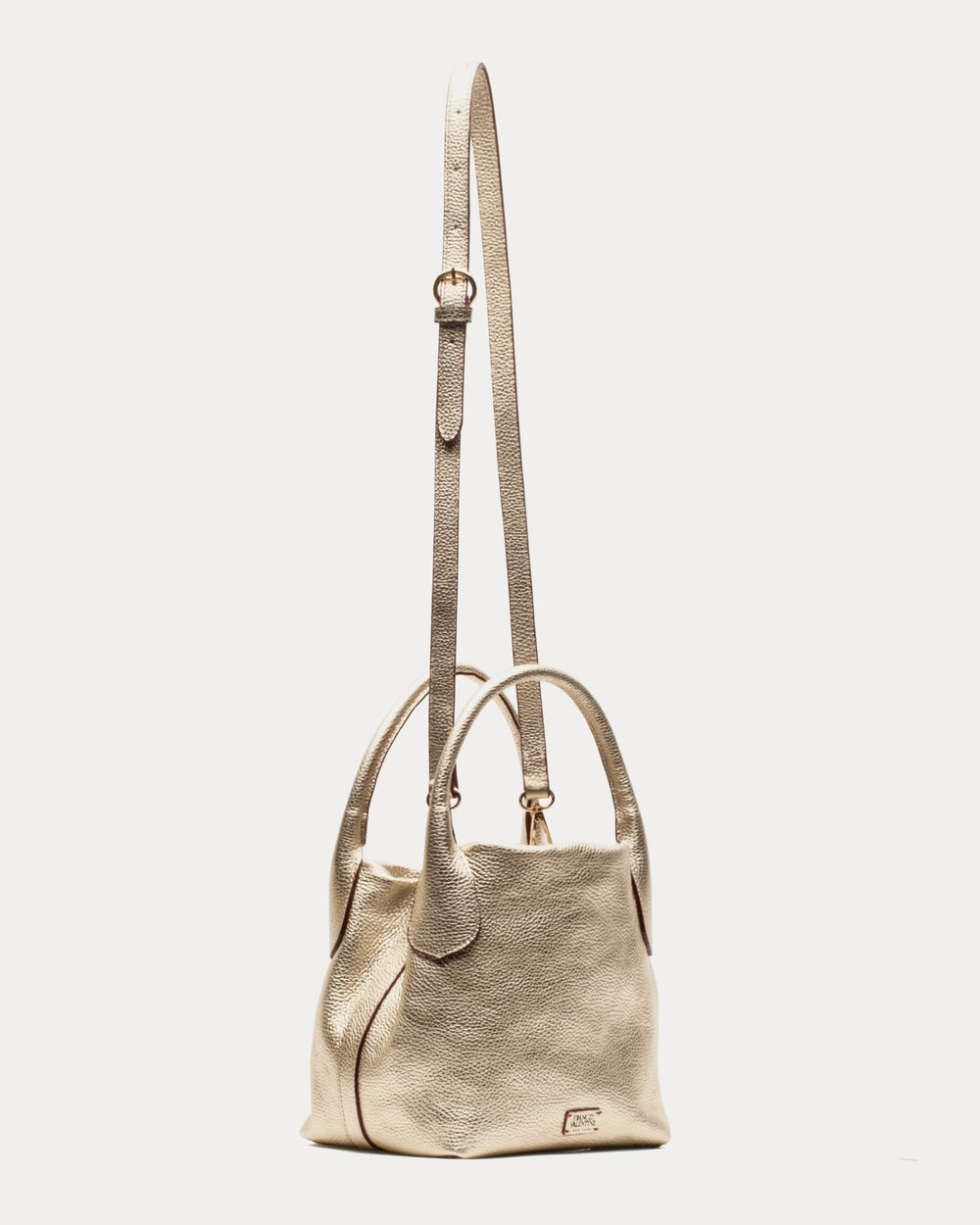 Sweet Pea Mini Tumbled Leather Leather Metallic Gold OS Frances Valentine