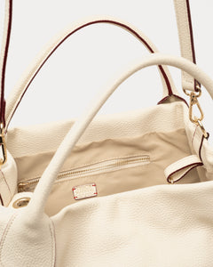 Sweet Pea Tote Tumbled Leather Oyster - Frances Valentine