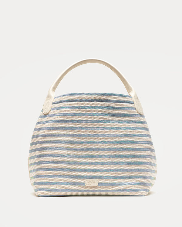 Sweet Pea Raffia Stripe Raffia Blue/Multi OS Frances Valentine