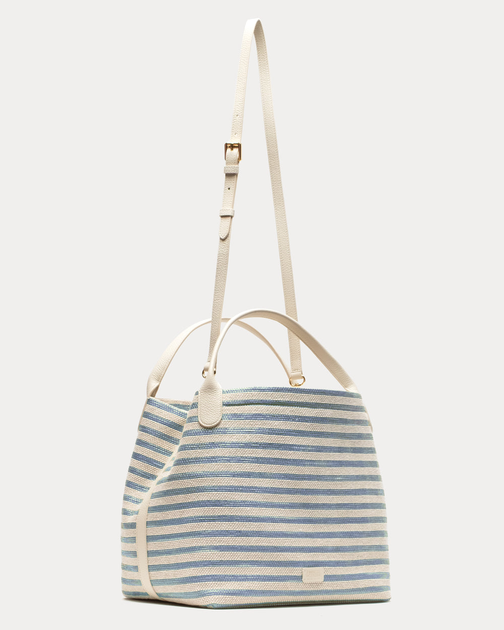 Sweet Pea Raffia - Blue Stripe Large Tote Frances Valentine