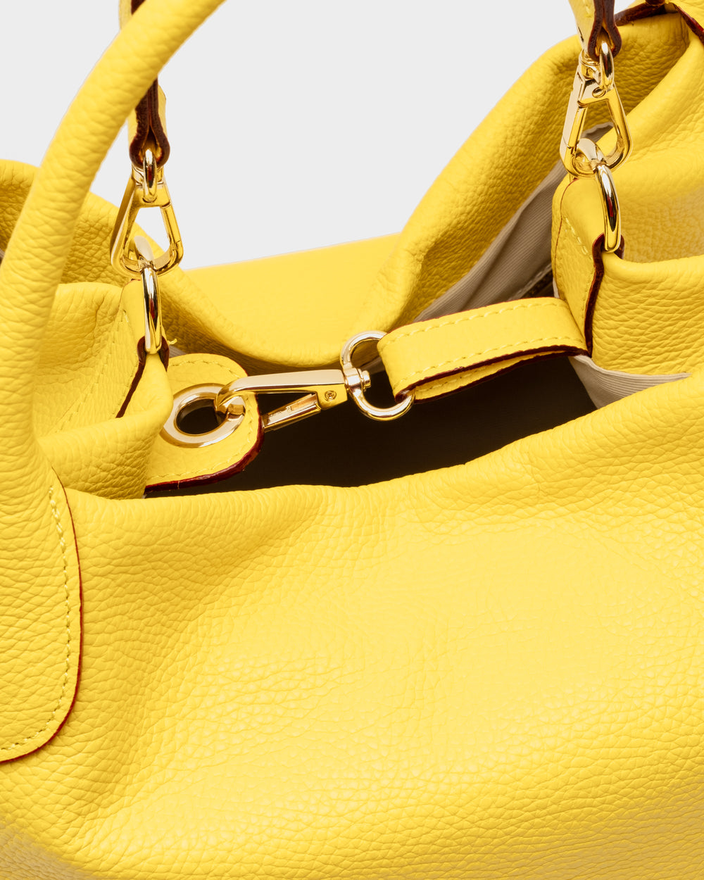 Sweet Pea Tote - Tumbled Leather Canary - Frances Valentine