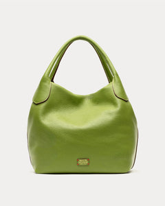 Sweet Pea Tote Tumbled Leather Green - Frances Valentine