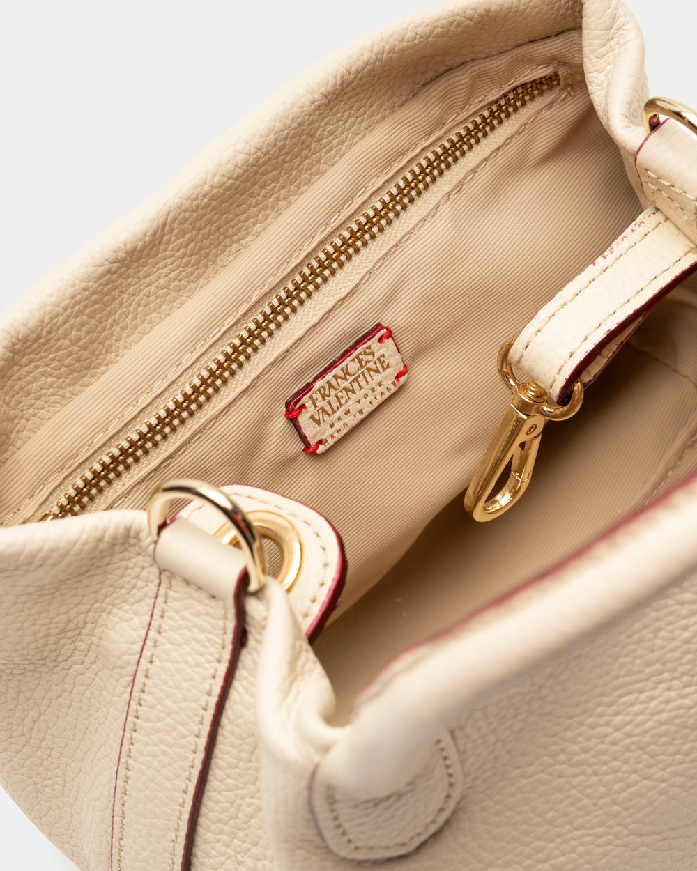 Teeny Sweet Pea - Tumbled Leather Oyster Handbag Frances Valentine