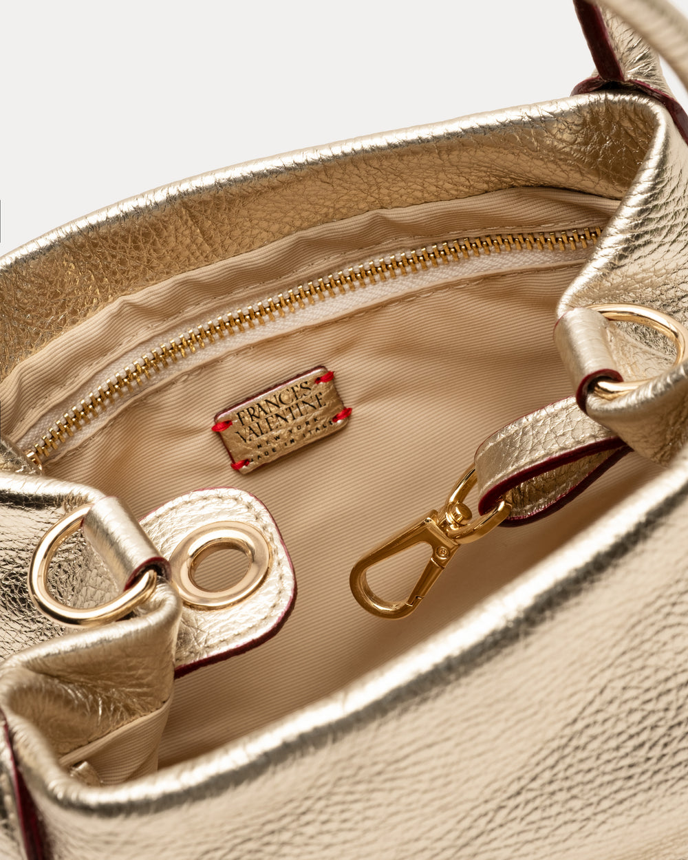 Sweet Pea Teeny Tumbled Leather Leather Platino OS Frances Valentine