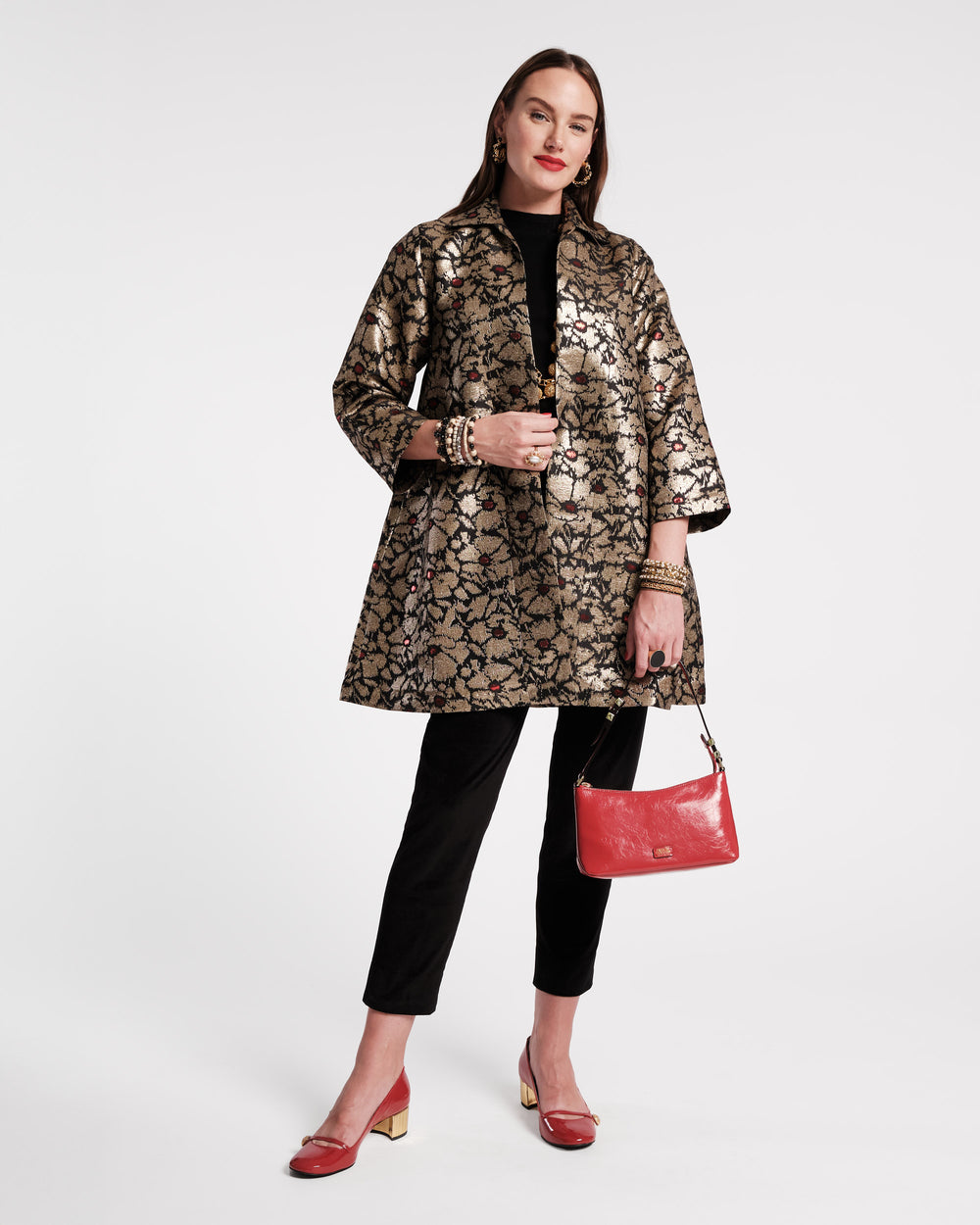Cornelia Jacquard Swing Jacket Coats & Jackets Frances Valentine