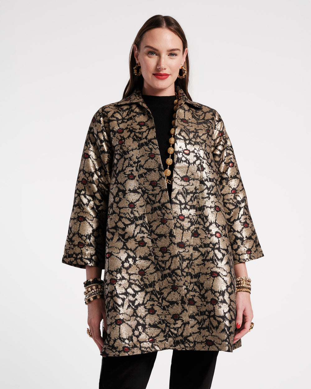 Cornelia Jacquard Swing Jacket Coats & Jackets Frances Valentine