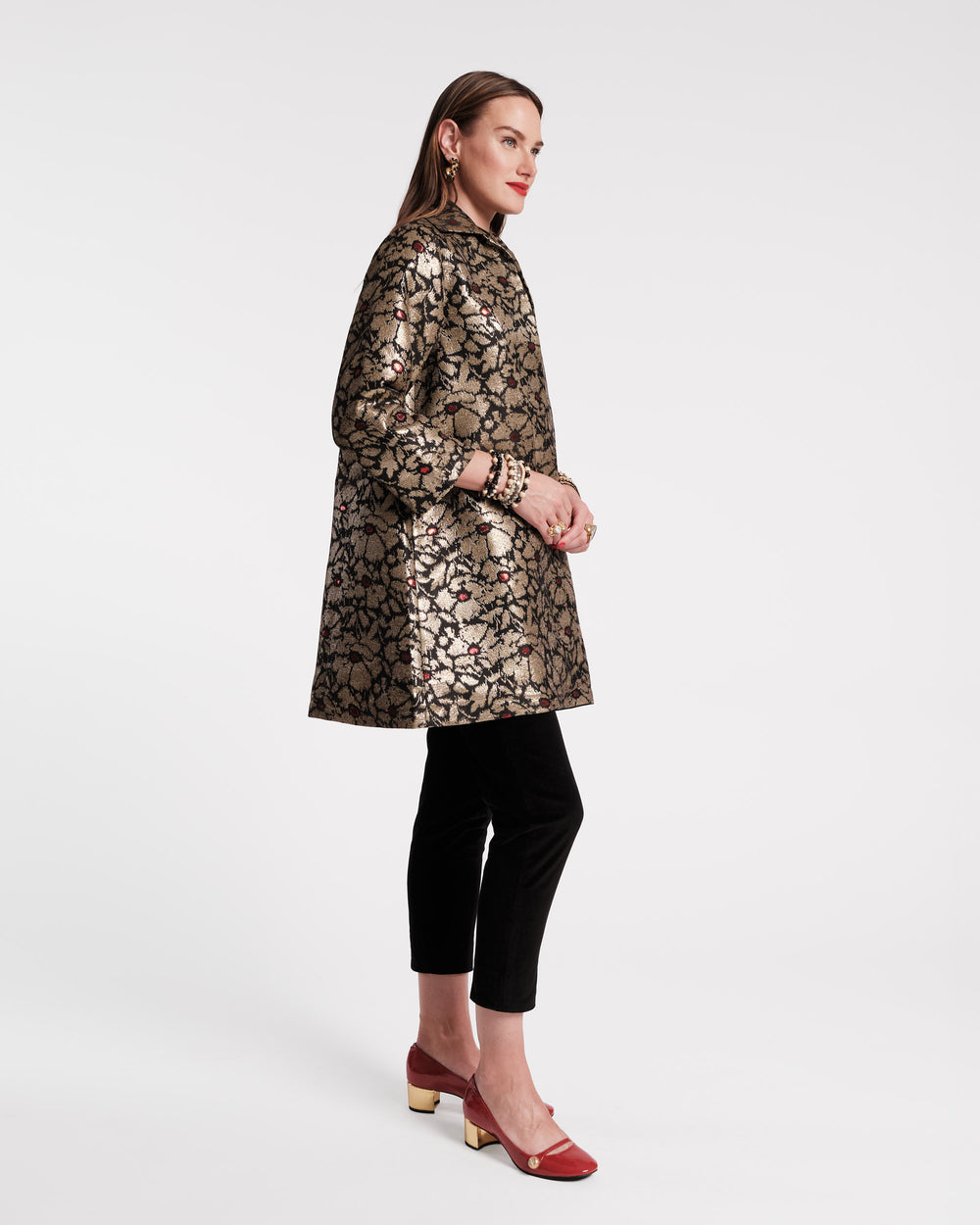 Cornelia Jacquard Swing Jacket Coats & Jackets Frances Valentine