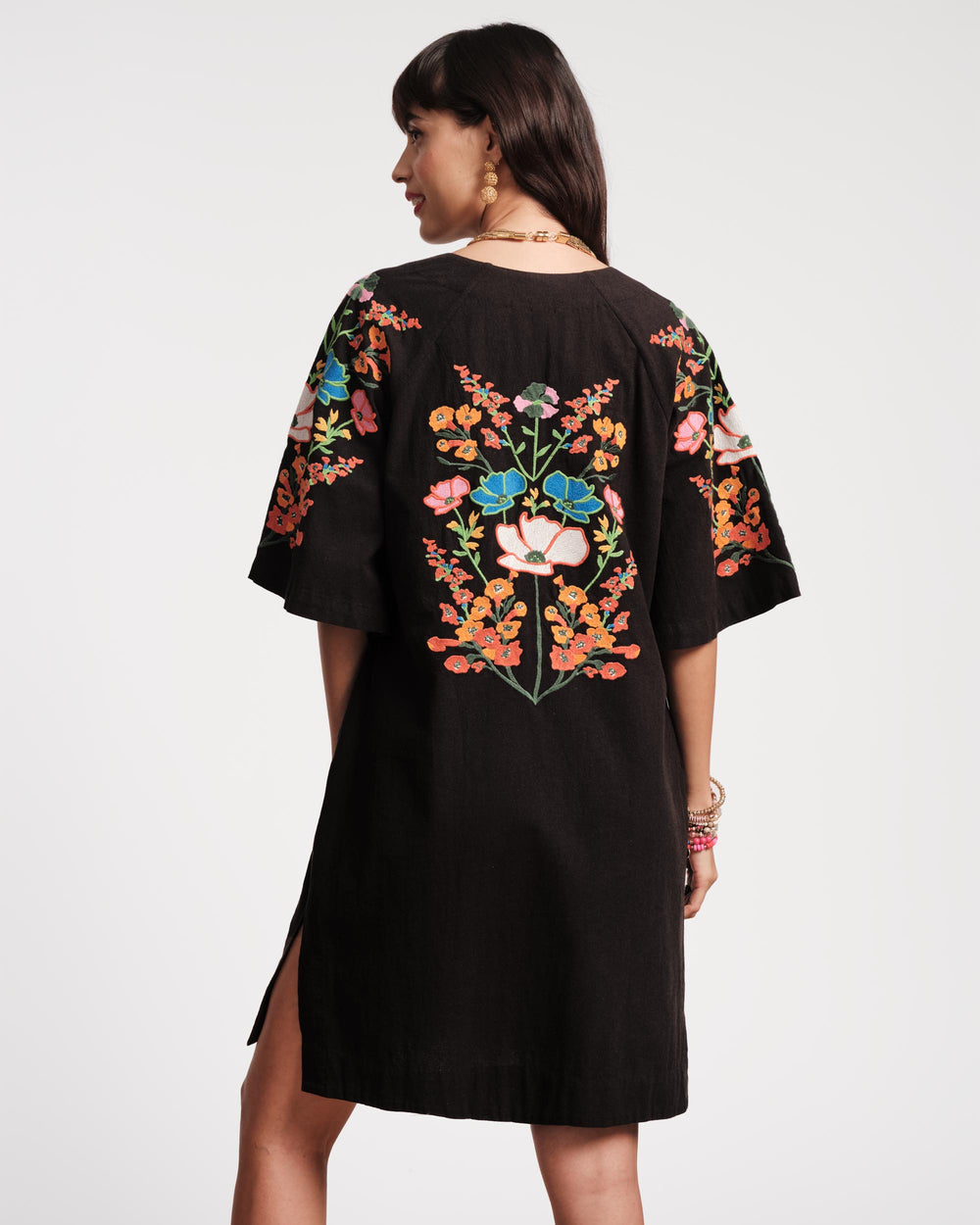 Charming Caftan Mini - Botanical Bash Black - Frances Valentine
