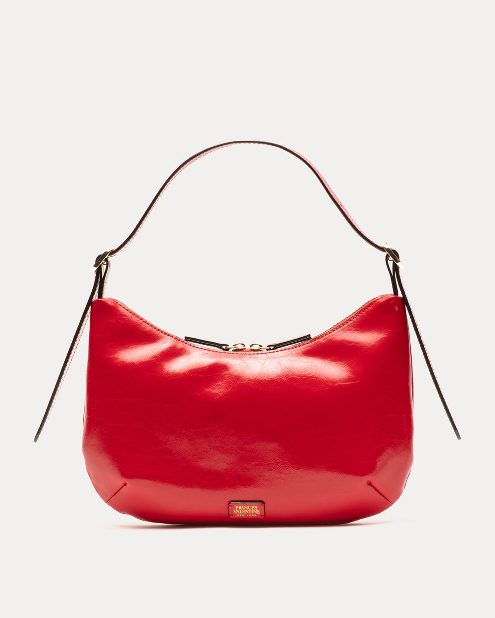 Starr Hobo - Crinkled Leather Red Shoulder Bag Frances Valentine