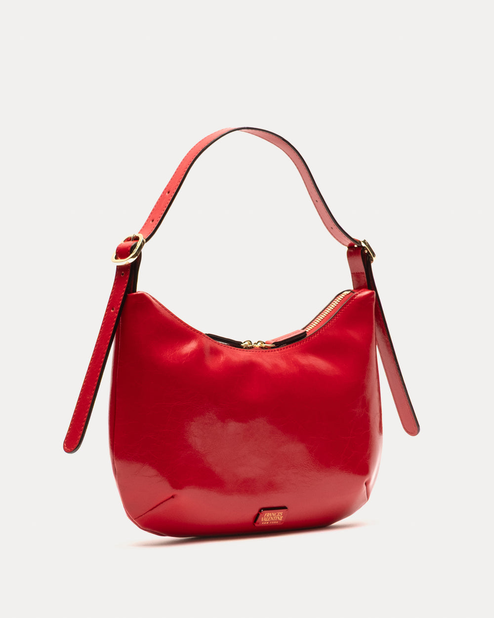 Starr Hobo - Crinkled Leather Red Shoulder Bag Frances Valentine