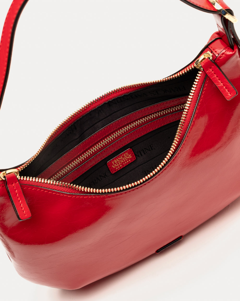 Starr Hobo - Crinkled Leather Red Shoulder Bag Frances Valentine