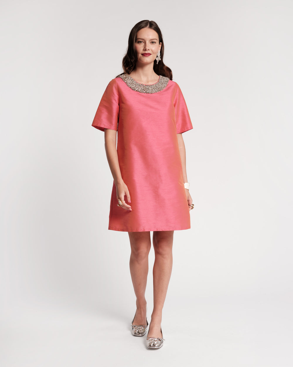 Tabby Shift Dress - Coral