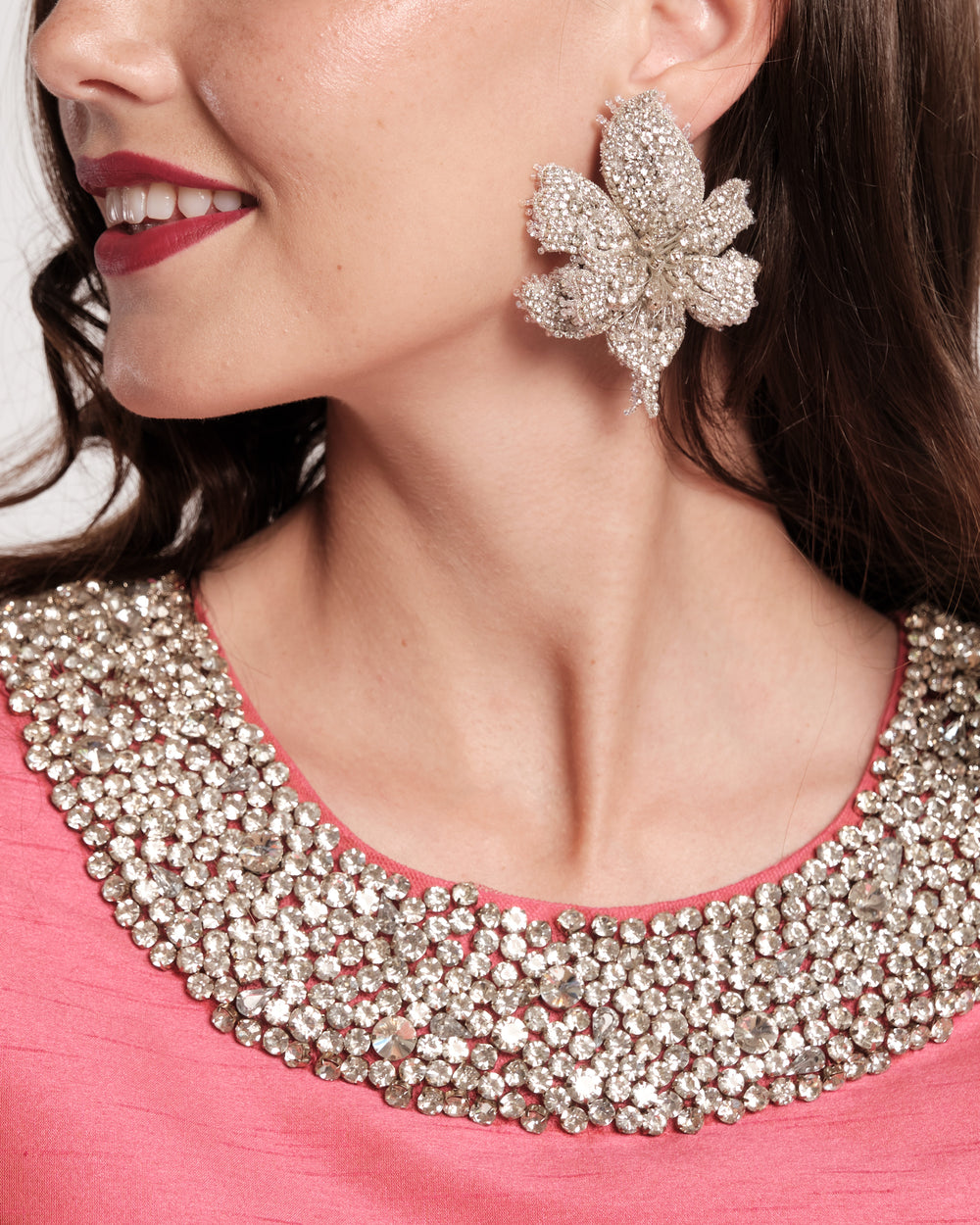 Azalea on Ice Earring - Silver Earrings DEEPA GURNANI