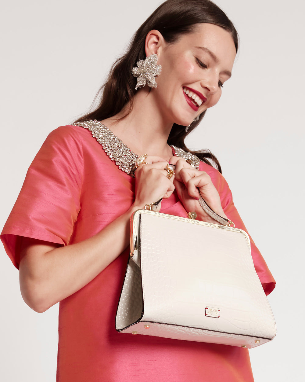 Tabby Shift Dress - Coral Dresses Frances Valentine