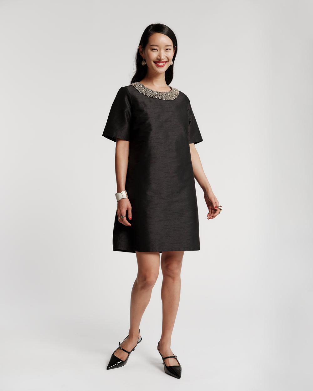 Tabby Shift Dress - Black Dresses Frances Valentine