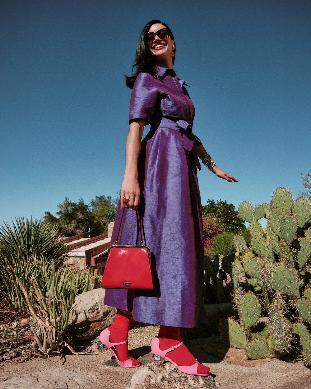 Lulu Frame Bag - Red Evening Bag Frances Valentine