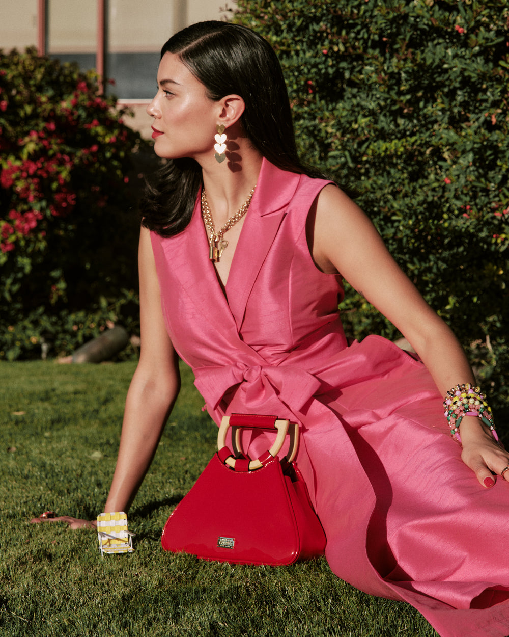 Raye Tote - Red Evening Bag Frances Valentine