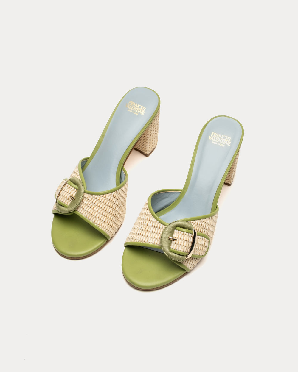 Taylor Raffia Heel - Green Heels Frances Valentine