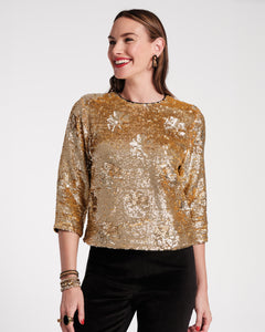 Taylor Sequin Top Floral - Frances Valentine