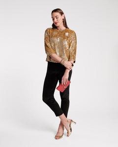 Taylor Sequin Top Floral - Frances Valentine