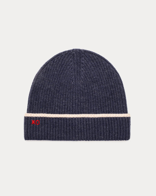Cuffed Ribbed Beanie - Navy