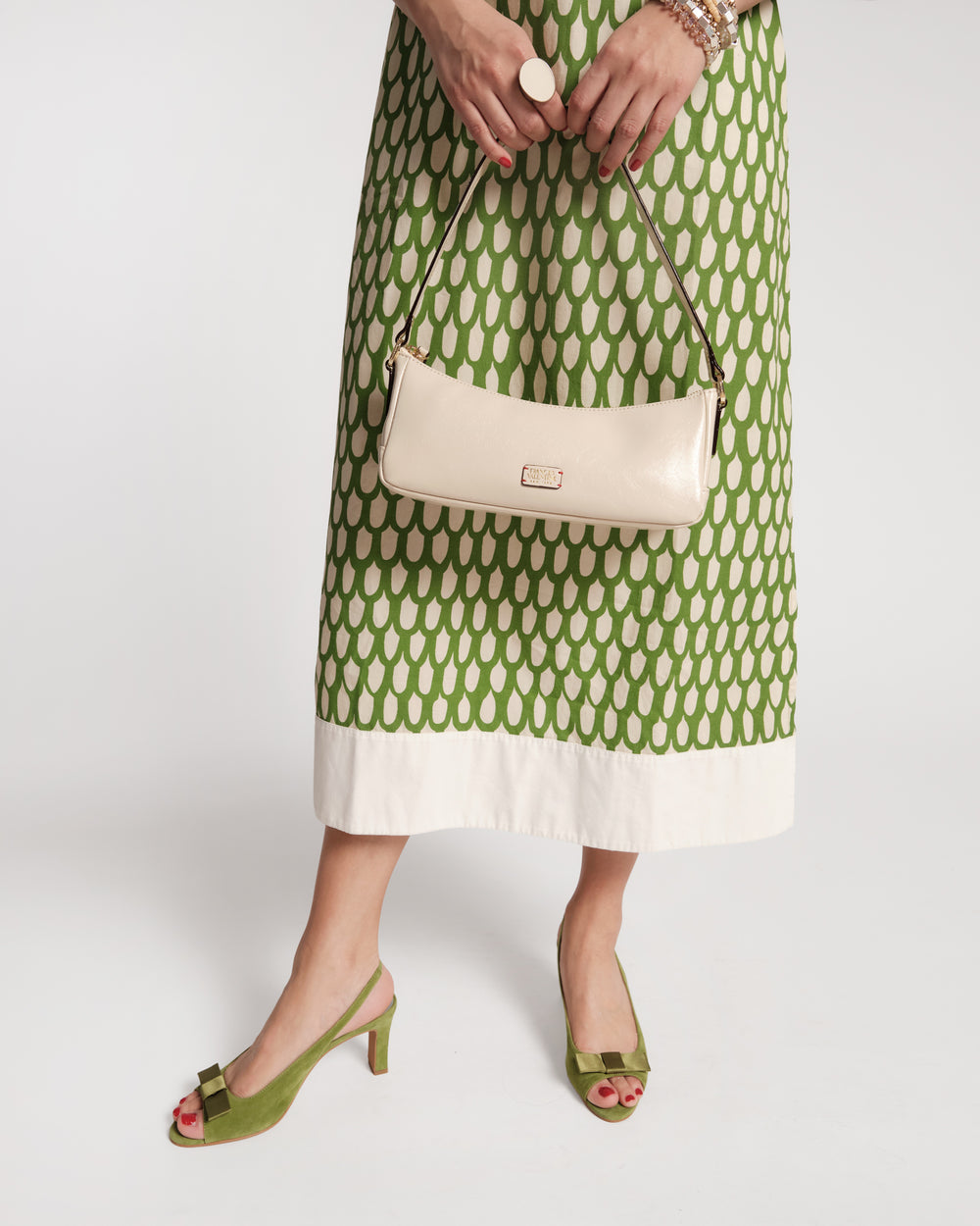 Mia Mini Shoulder Bag - Crinkled Leather Oyster Shoulder Bag Frances Valentine