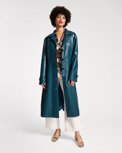 Chelsea Faux Leather Trench Coat - Frances Valentine