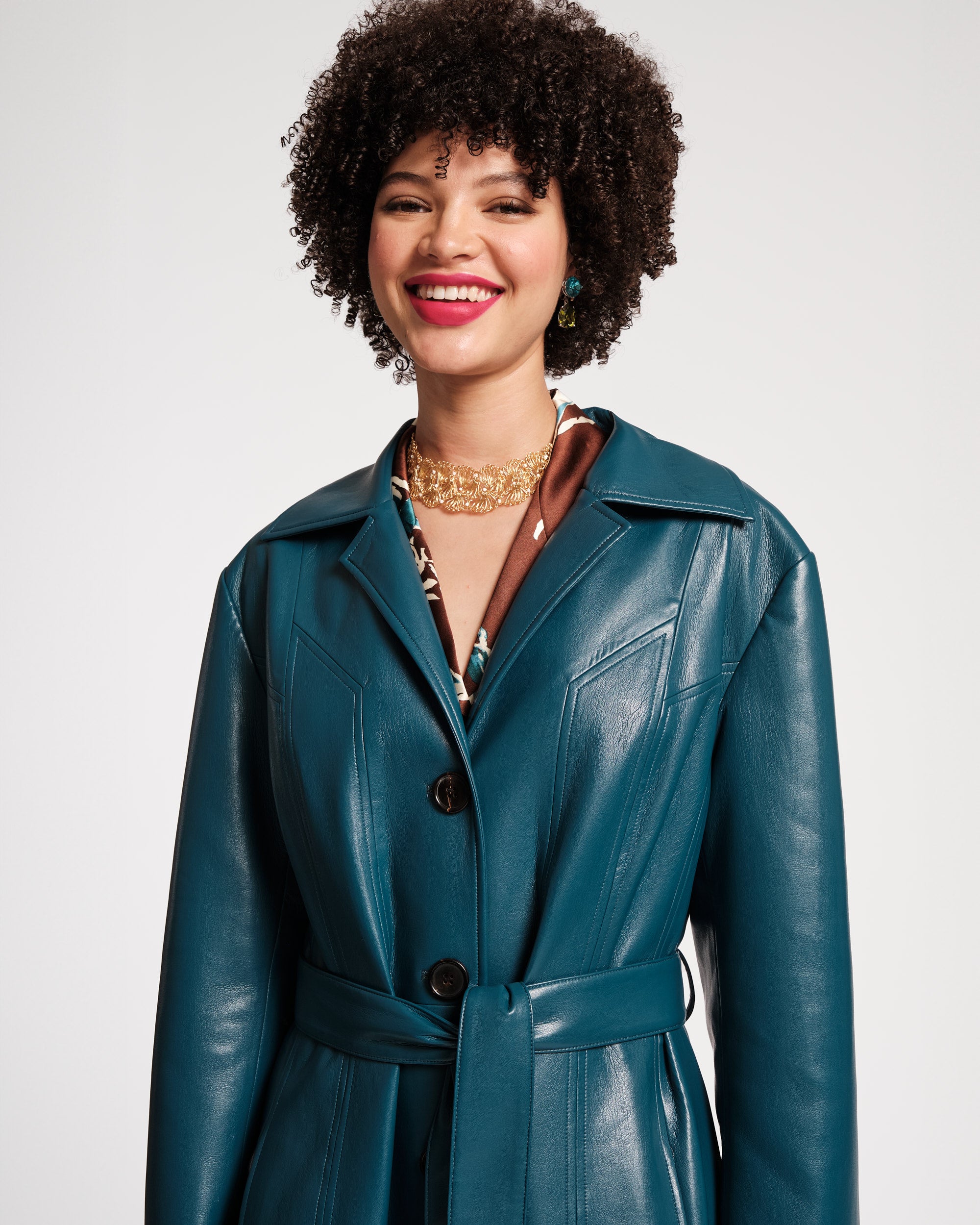 Chelsea Faux Leather Trench Coat – Frances Valentine
