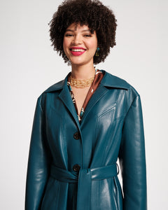 Chelsea Faux Leather Trench Coat - Frances Valentine