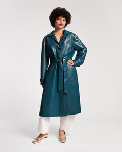 Chelsea Faux Leather Trench Coat - Frances Valentine