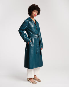 Chelsea Faux Leather Trench Coat - Frances Valentine