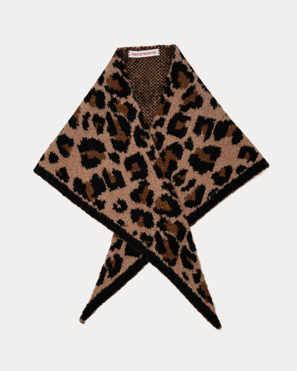 Triangle Scarf Leopard 70% Recycled Poly 15% Nylon 8% Acrylic 5% Wool 2% Spandex Multi OS Frances Valentine
