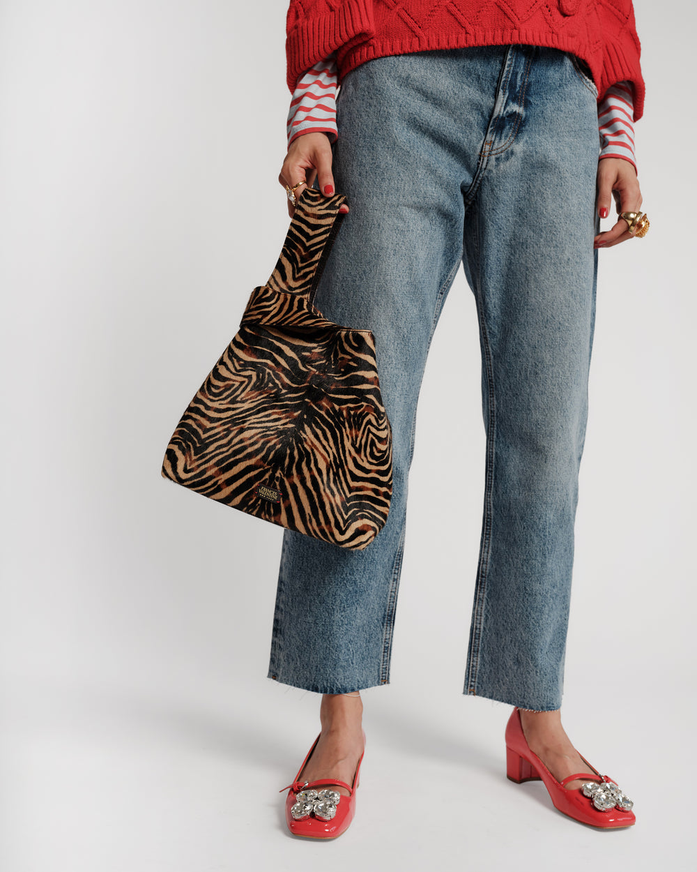 Tucker Tote - Zebra Haircalf Handbag Frances Valentine