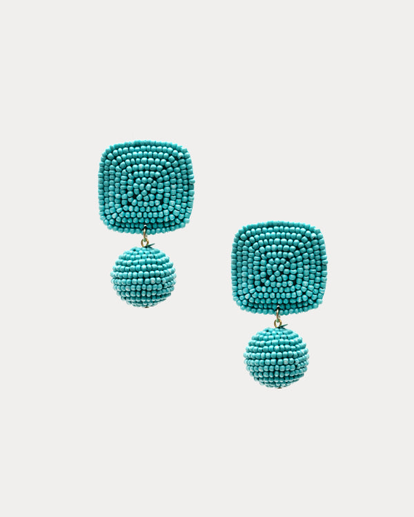 Square Bead Earring - Turquoise