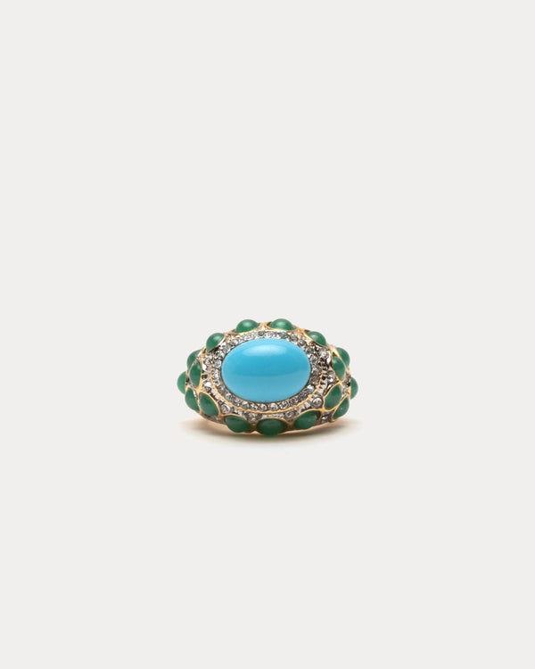 Turquoise Cabochons Ring Turquoise/Green OS Frances Valentine