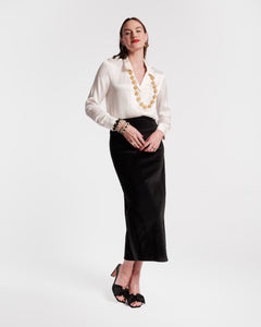 Velvet Tuxedo Maxi Skirt - Frances Valentine