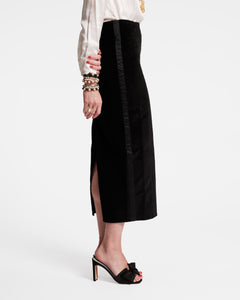 Velvet Tuxedo Maxi Skirt - Frances Valentine